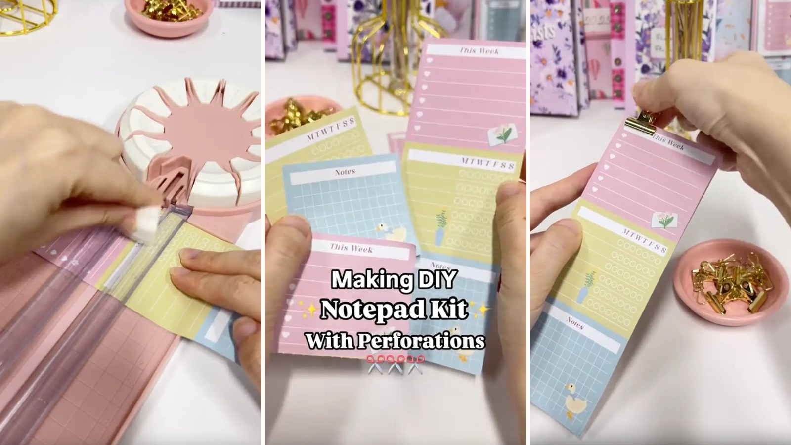 Finished DIY perforated notepad with tear-off pages