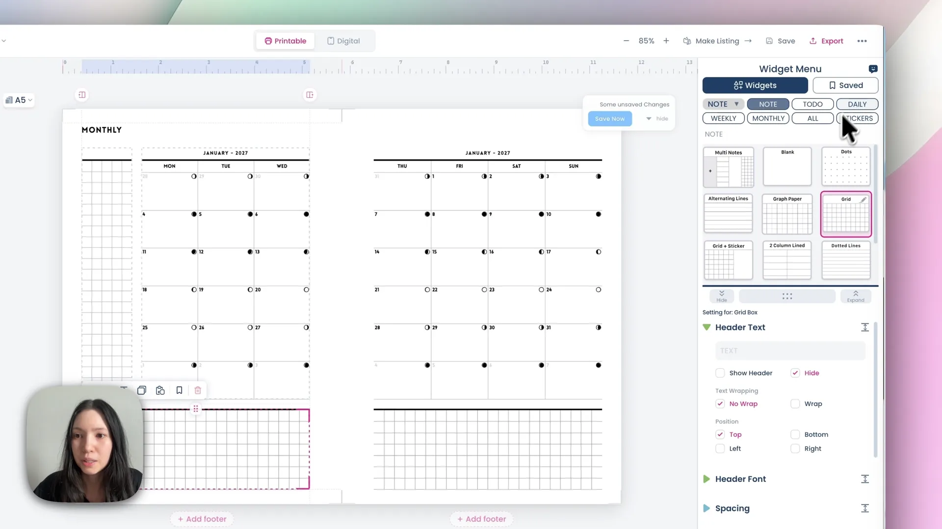 Duplicating a monthly spread 11 times to generate all twelve months of 2027