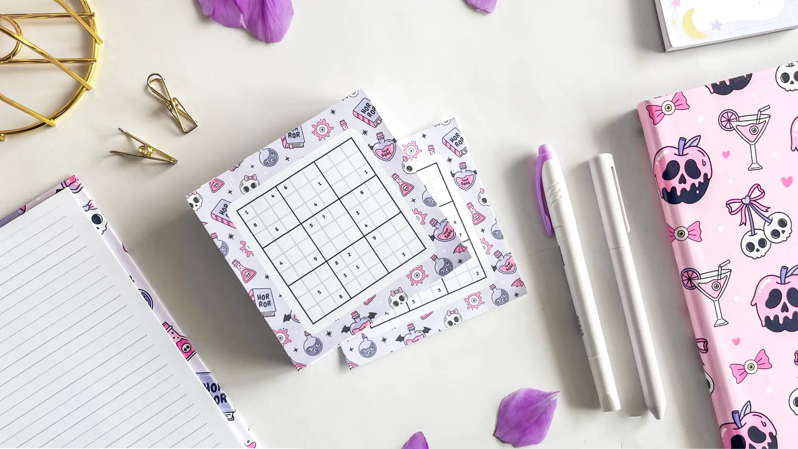 A handmade Sudoku puzzle notepad from a DIY paper craft project