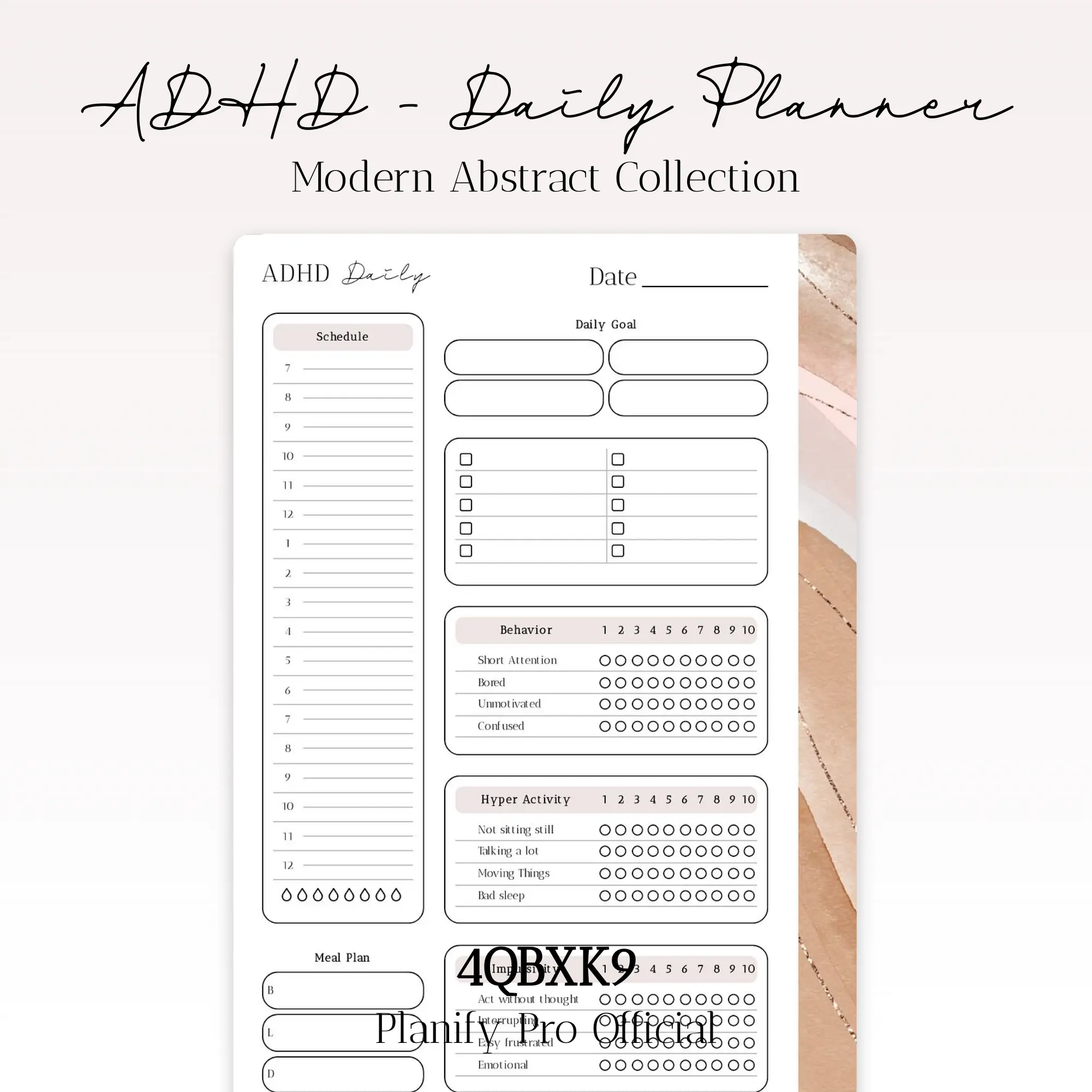 An ADHD daily planner page, one of the profitable planner niches this guide covers