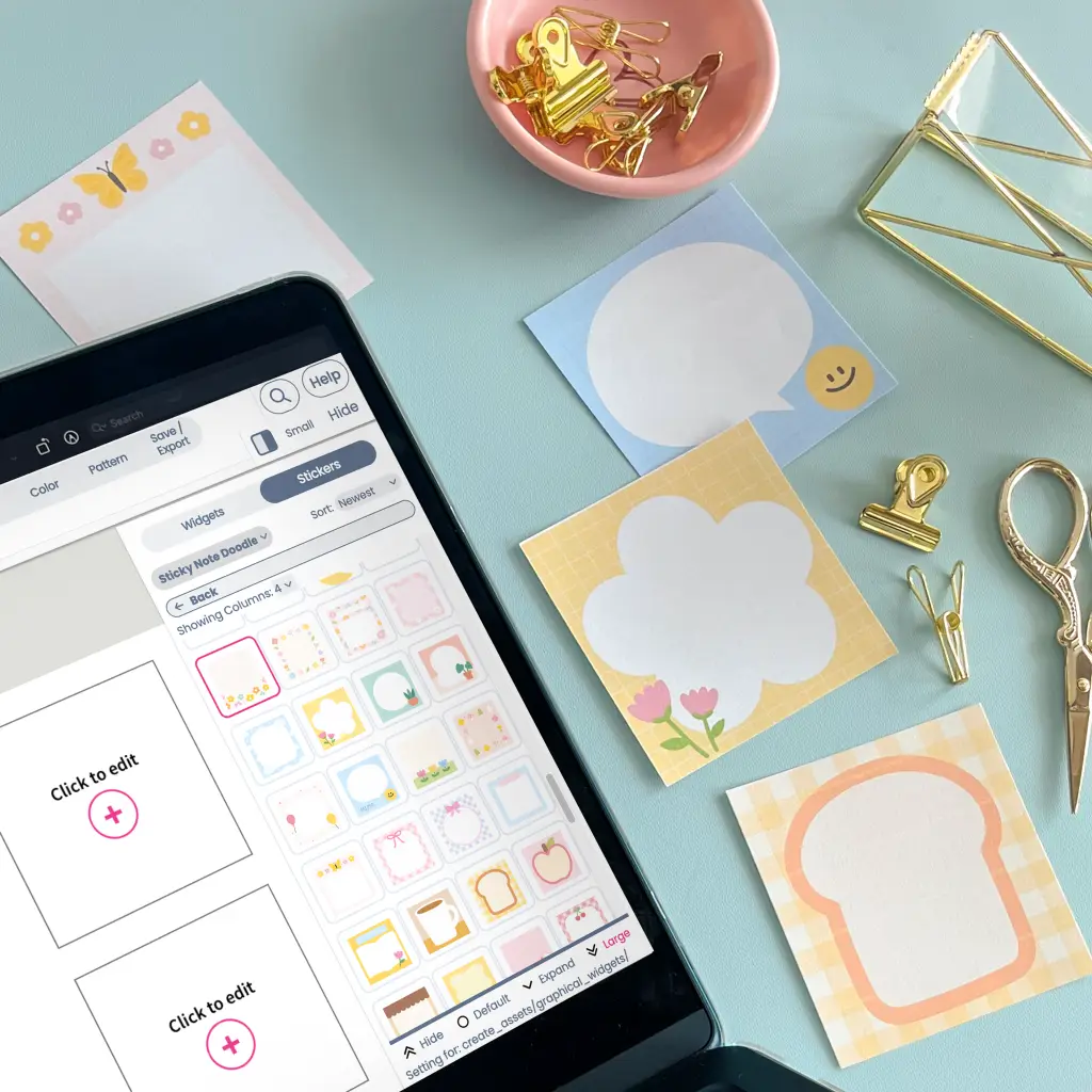 Custom-made DIY sticky notes designed for planning and everyday notes