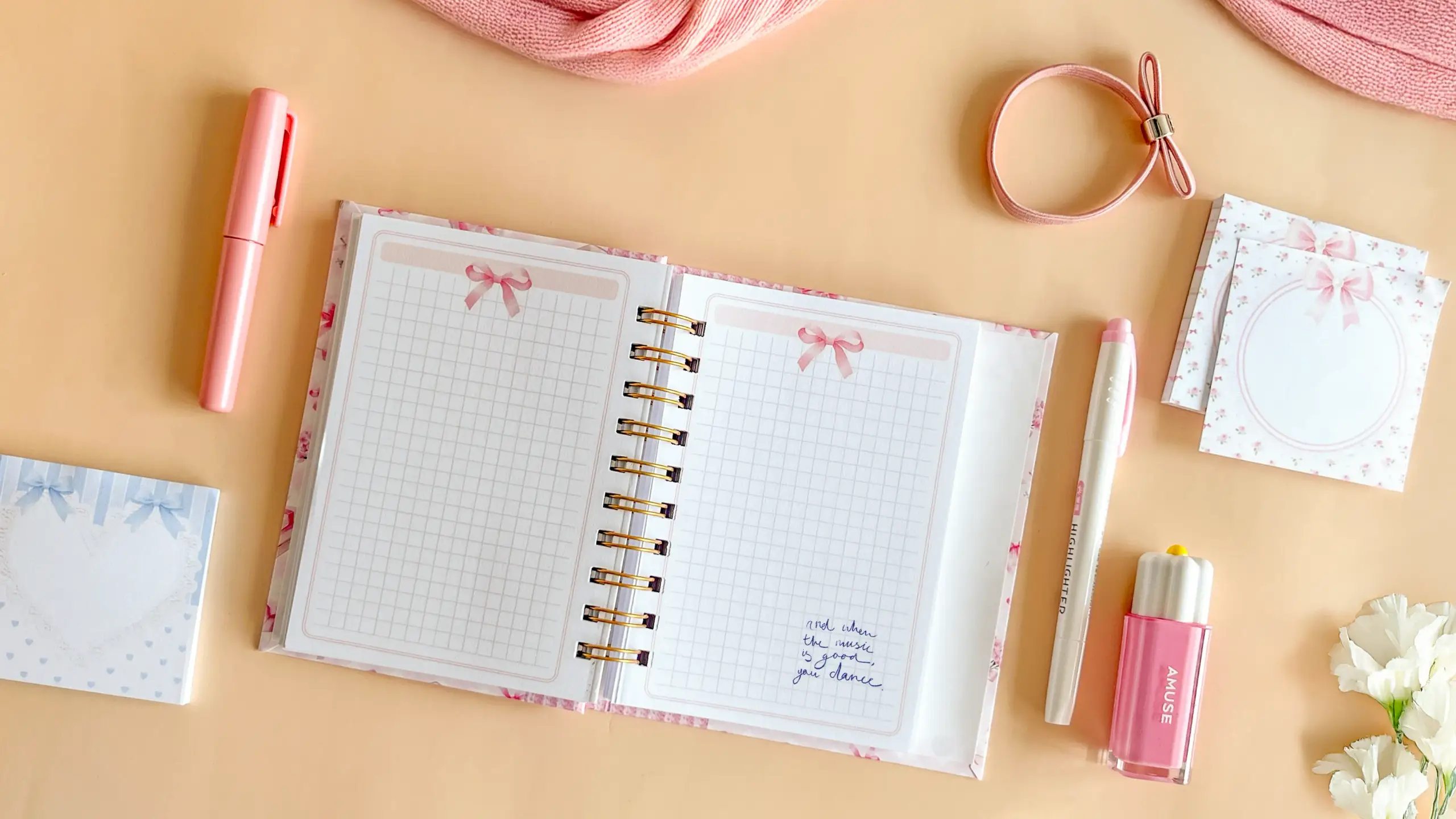 Finished half-hidden wire bound notebook with printed cover