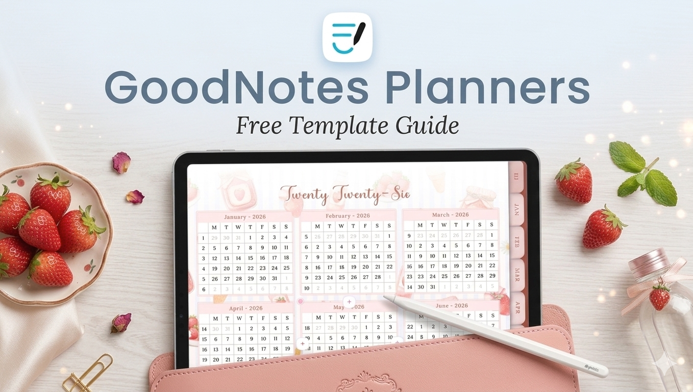 A hyperlinked digital planner set up for use in GoodNotes