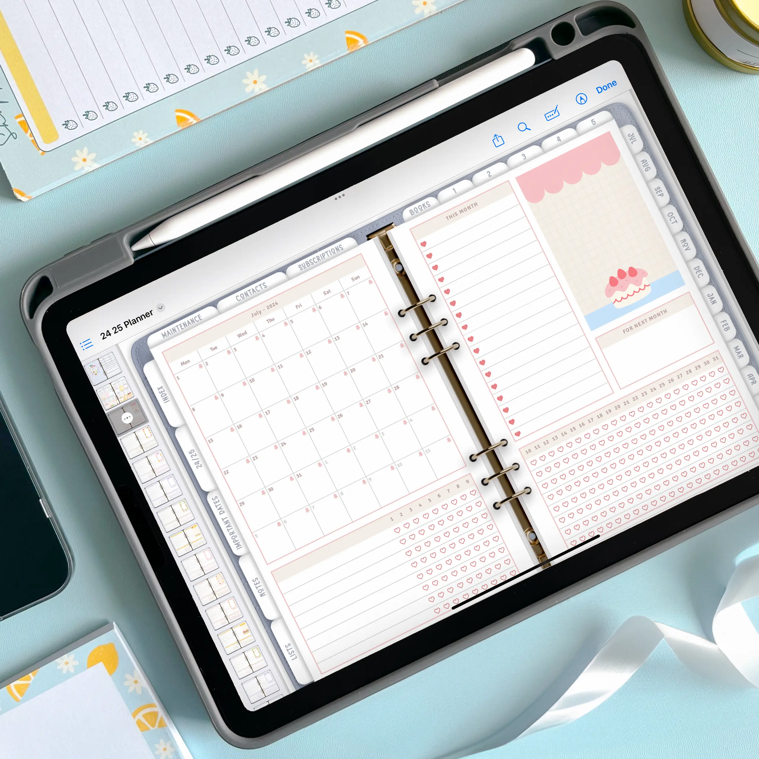 A digital planner template for sellers, the kind offered as a one-page download
