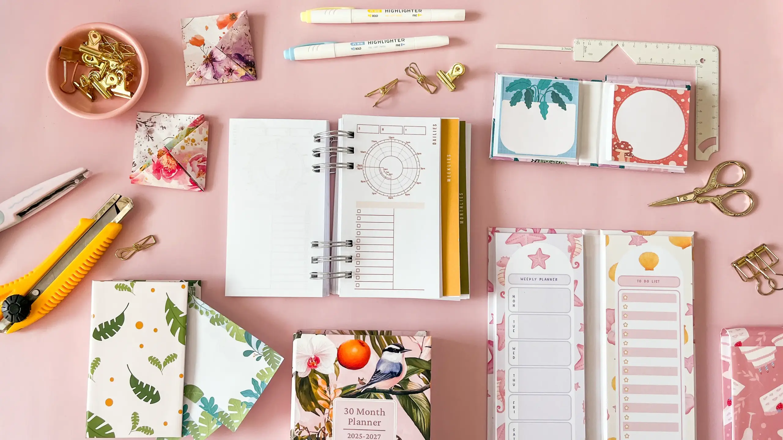 A handmade planner book made with Planify Pro templates